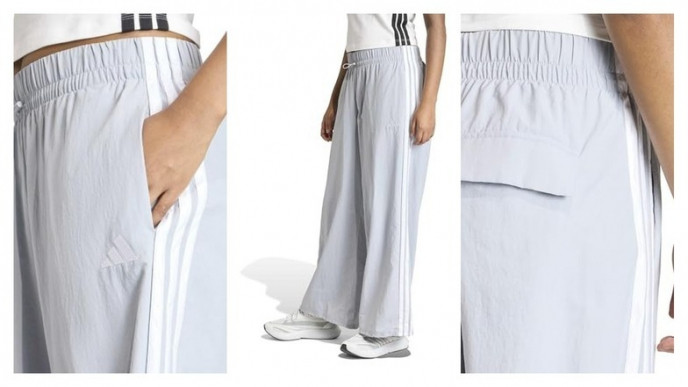 50% off adidas Women's Essentials 3-Stripes Woven Parachute Pants Now $35 (Reg. $70)