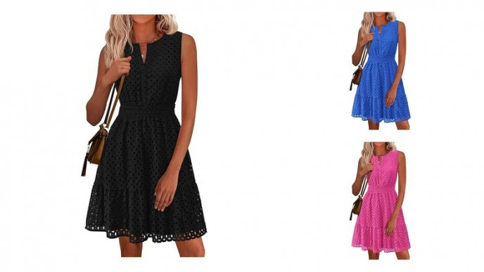 PRETTYGARDEN Women's Eyelet A-Line Dress From $32