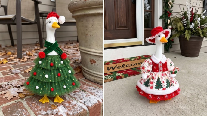 Holiday Porch Goose Outfits From $17, All With Clippable Coupons