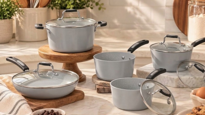 41% off Starfrit The Rock Terra 10-Piece Ceramic Cookware Set - Now $95 (Reg. $160)