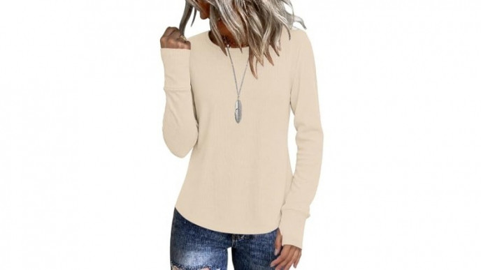 25% off WNEEDU Waffle Knit Long Sleeve Top - Now $15 (Reg. $20)