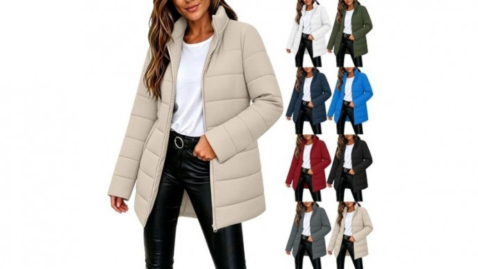 Women's Quilted Puffer Jacket Now $44