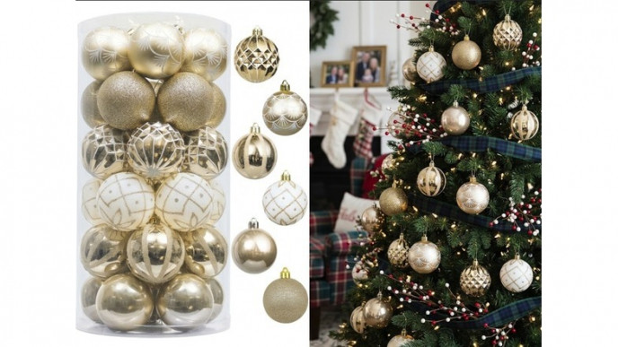 41% off Valery Madelyn 30ct White & Gold Ornaments - Now $22 (Reg. $37)