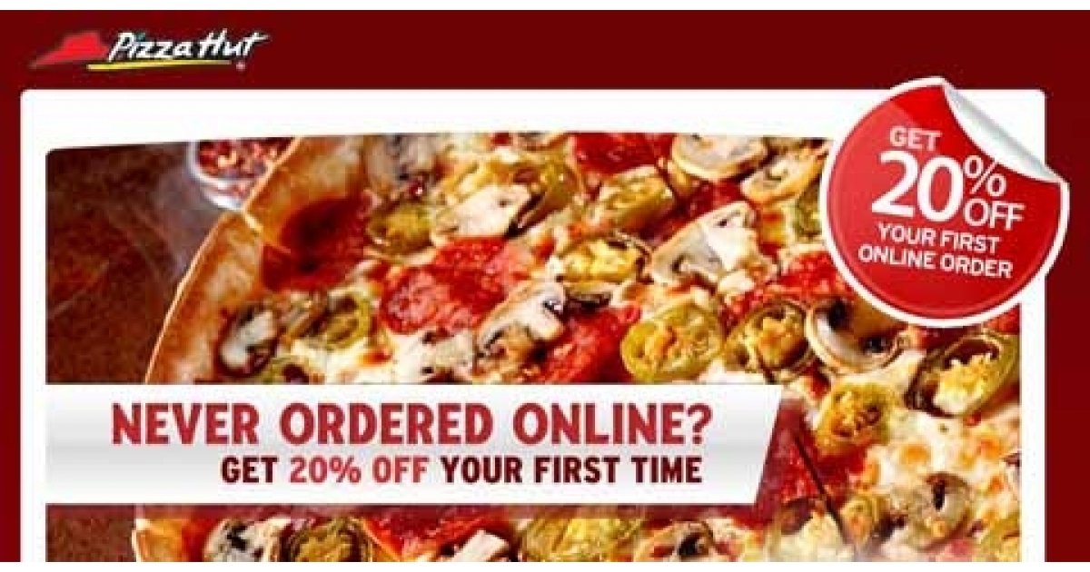 Pizza Hut 20 Off First Time Online Order