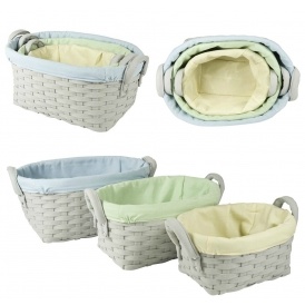 Set Of 3 Woven Baskets WIth Liner Now $24