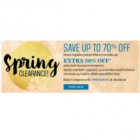 Clothes & Footwear 30% Off @ Sears Outlet