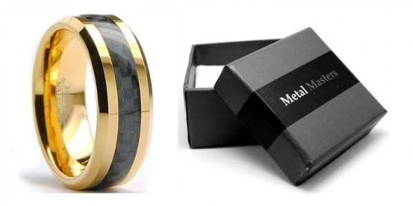 Gold Plated Tungsten Carbide Ring For Dad - Just $26 Shipped (92% Off) @ Amazon.ca