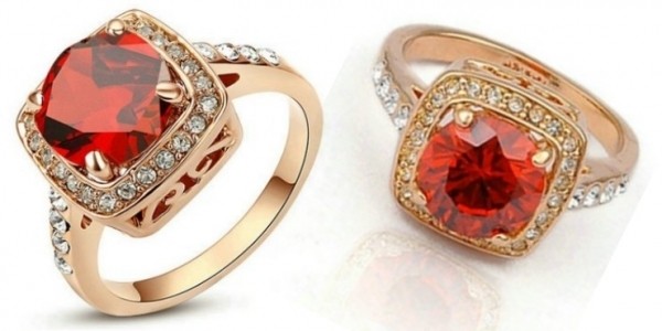 Gorgeous Ruby Gold Plated Ring Now $12 Shipped (85% Off) @ Amazon.ca