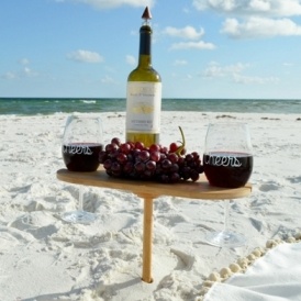 Outdoor Wine Bamboo Table $27