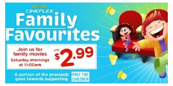 $3 Family Favourites @ Cineplex Canada
