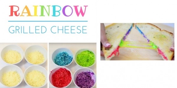 Unicorn (Rainbow) Grilled Cheese Sandwiches