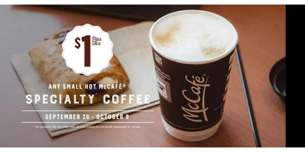 Small Specialty Coffee Just $1 @ McDonald's