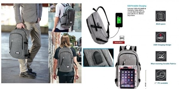 DailyStar Backpack with USB Charging Port $33.99 @ Amazon