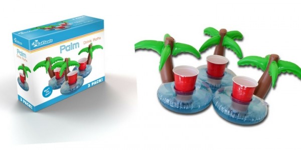 GoPong Floating Palm Island Drink Holder 3-Pack $11.93