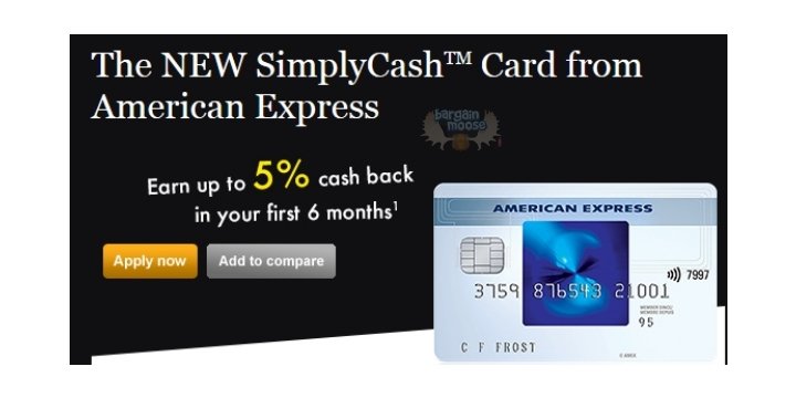 AMEX: 5% Cash Back with SimplyCash Card