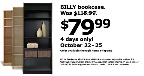 Ikea Canada Billy Bookcases For Only 80