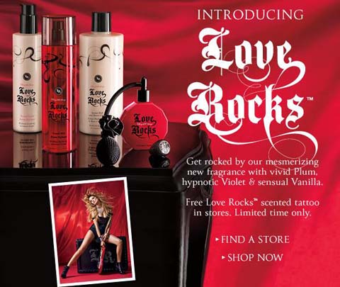 VS love rocks free scented tattoo