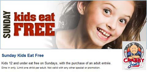 Crabby Joes Kids Eat Free Sunday