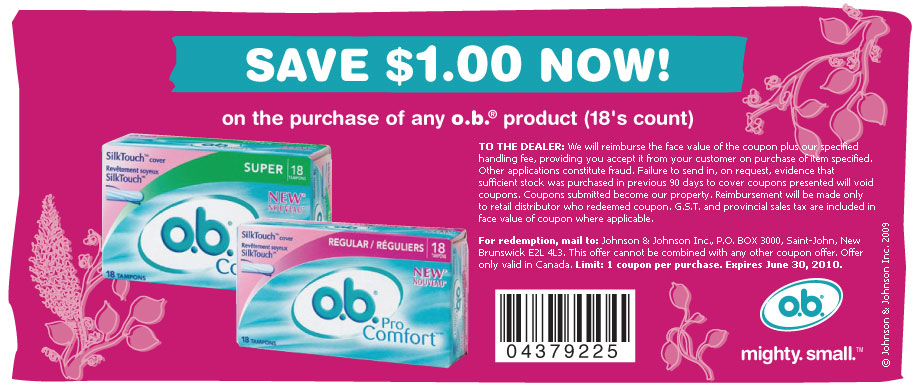 Free Printable Tampon Coupons