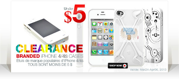 Click here to get brand name iPhone 4/4s cases @ 123InkCartridges.ca