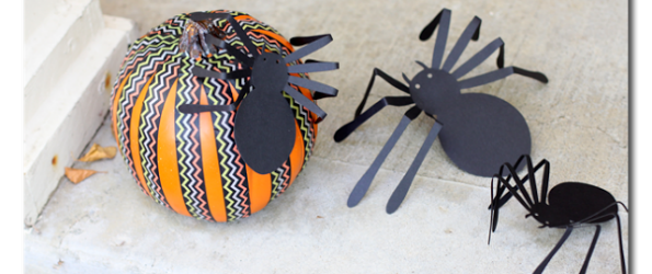 washi tape pumpkin and spiders