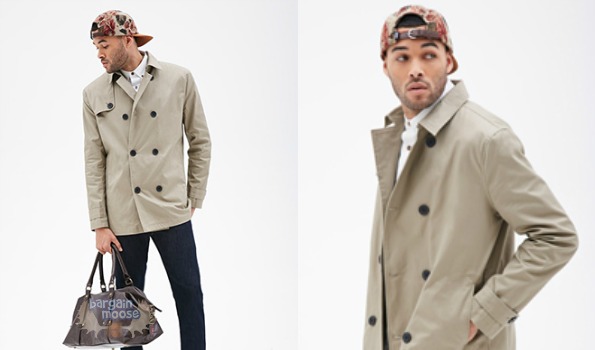 Forever 21 trench coat mens sale