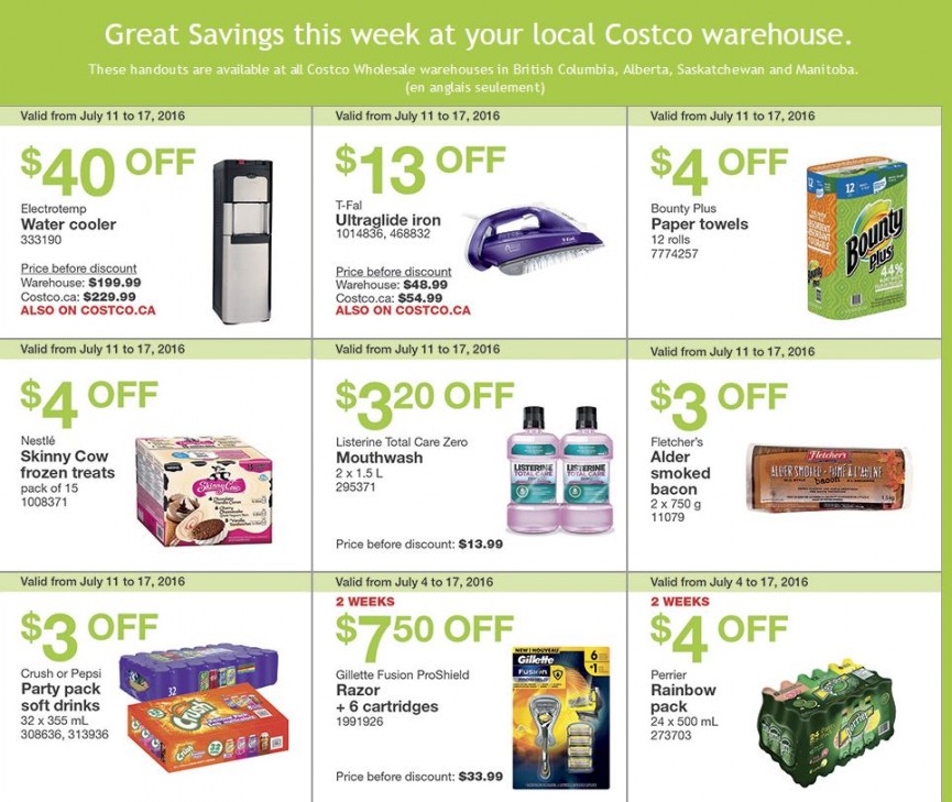 Costco (West Locations) Best Deals This Week!! (July 11 July 17, 2016)