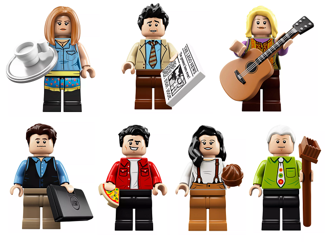 LEGO Friends Minifigures Including Ross, Rachel, Joey, Gunther, Phoebe and Monica 