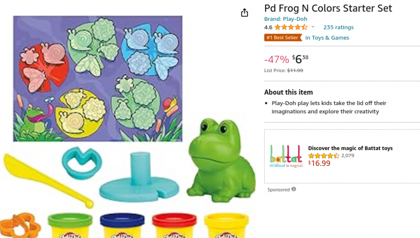 Play-Doh Frog N Colors Starter Set $6.34 @ Amazon